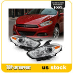 Pair Projector Headlights for Dodge Dart (2013–2016) Chrome