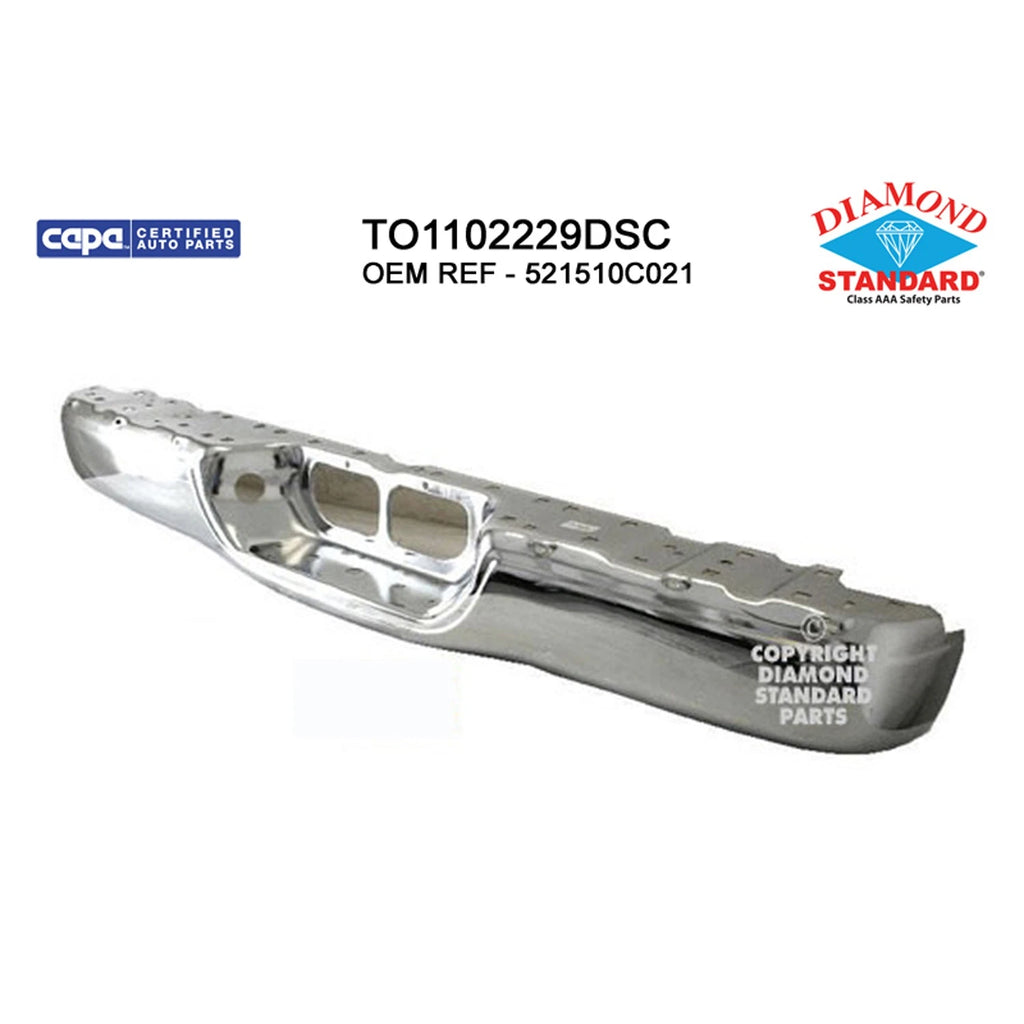 Replacement Chrome Steel Rear Step Bumper Face Bar For 2000-2006 Toyota Tundra