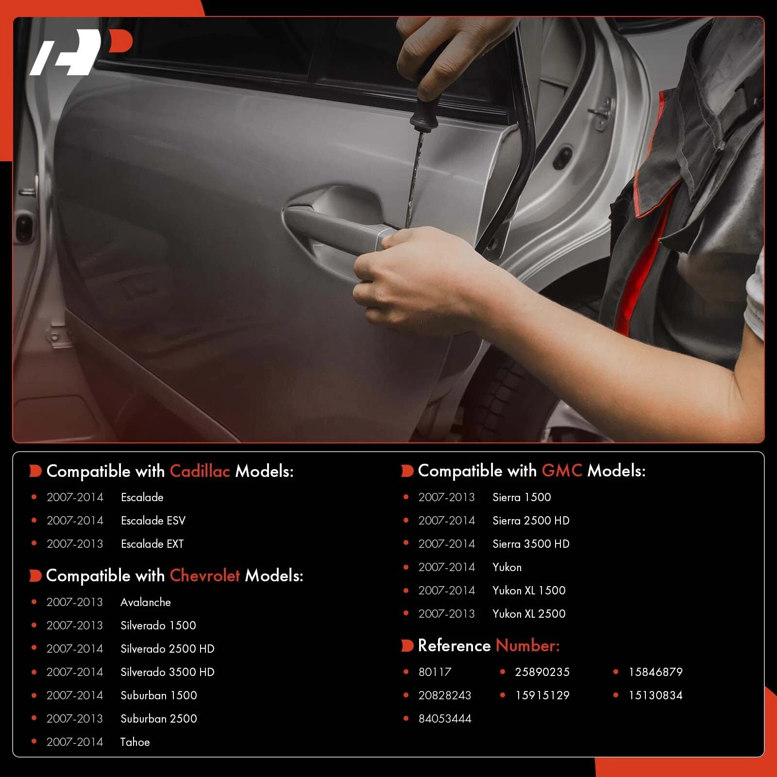 Front Driver Door Handle with Keyhole for Chevrolet GMC