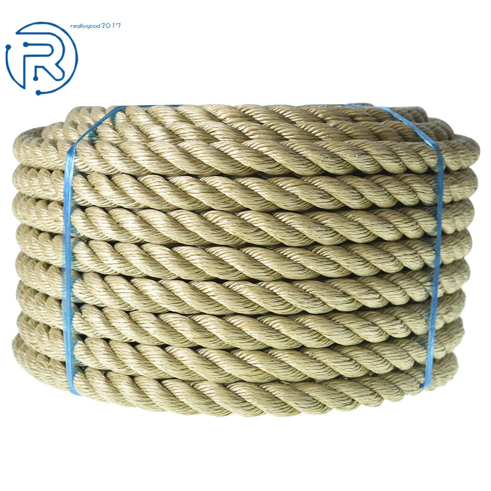 3/4" x 100' Arborist Bull Rope - Manila 3 Strand Twisted Rope