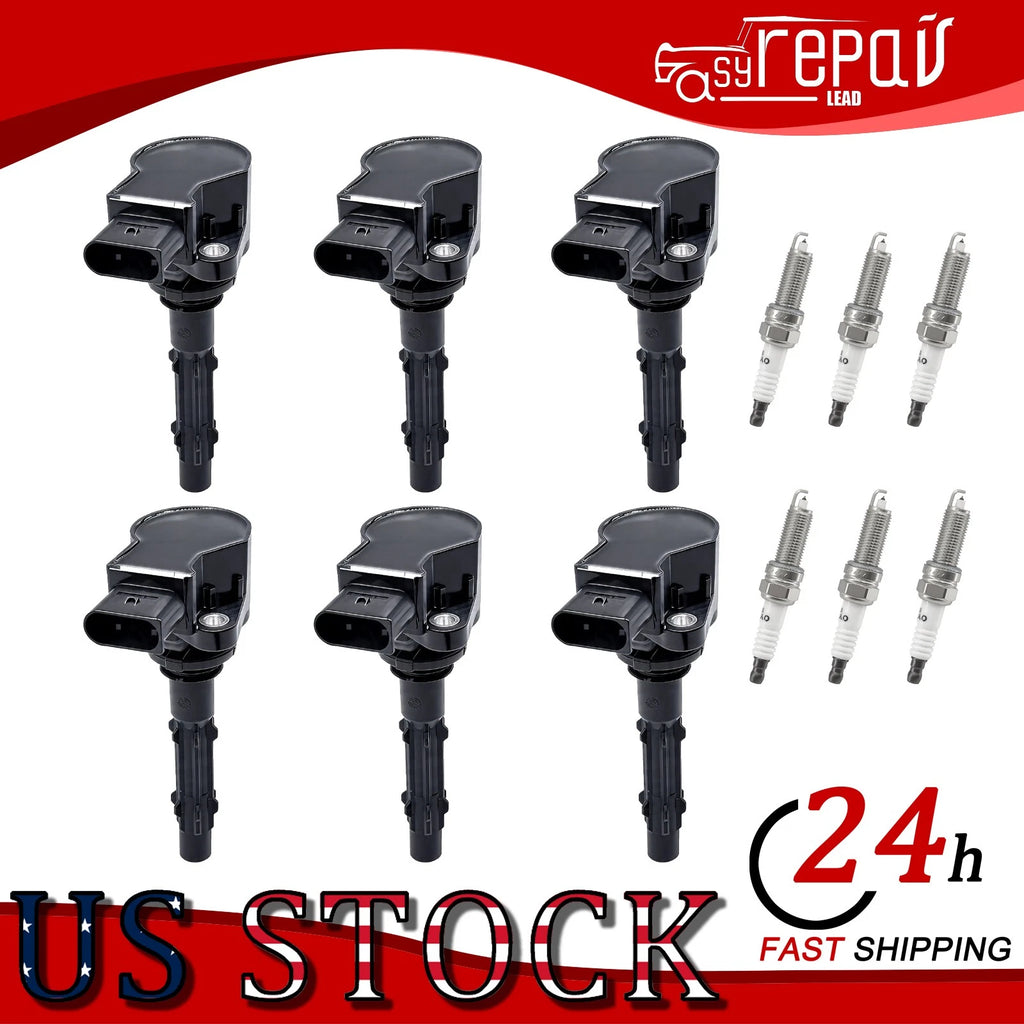 6X Ignition Coil & Spark Plug for Mercedes-Benz C350 3.5L V6 (2005) UF535