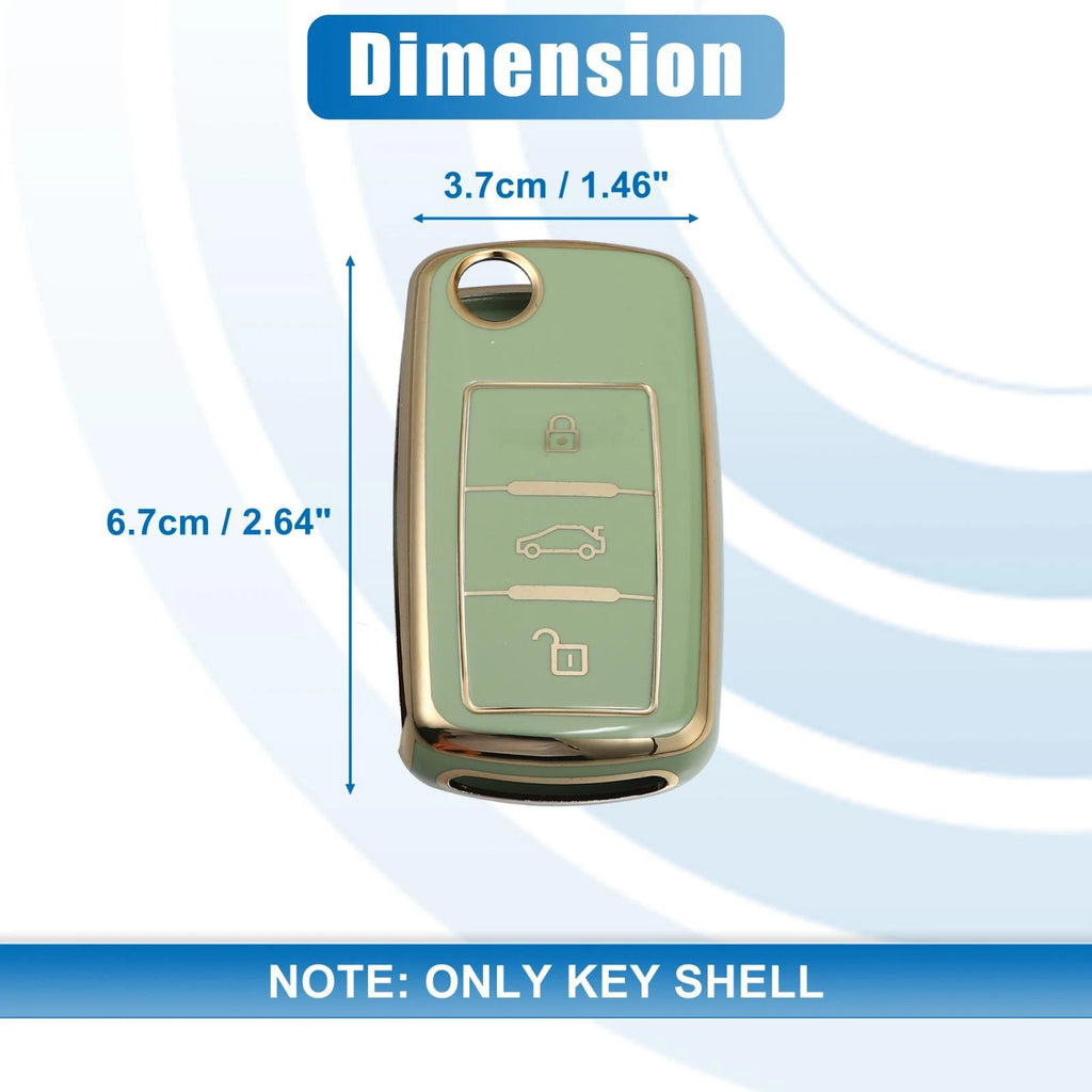 Silicone Key Fob Case Cover for Volkswagen Tiguan (2010–2017) - Green