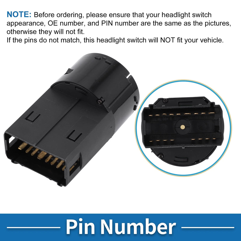 Headlight Switch for Audi A3 8L1 (1996–2003) No.1M1941531E/6Y1941531L