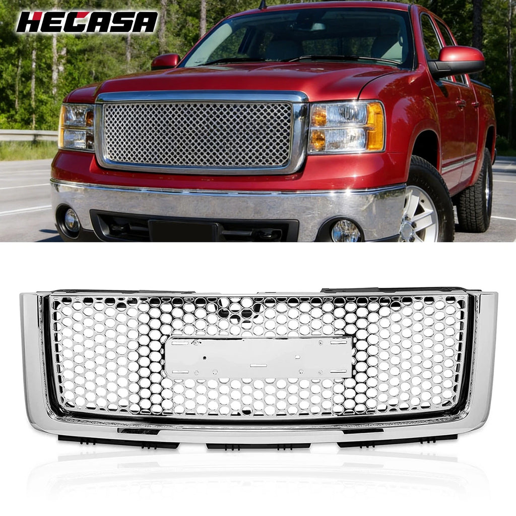 Front Upper Hood Grille for GMC Sierra 1500 Denali (2007–2013)