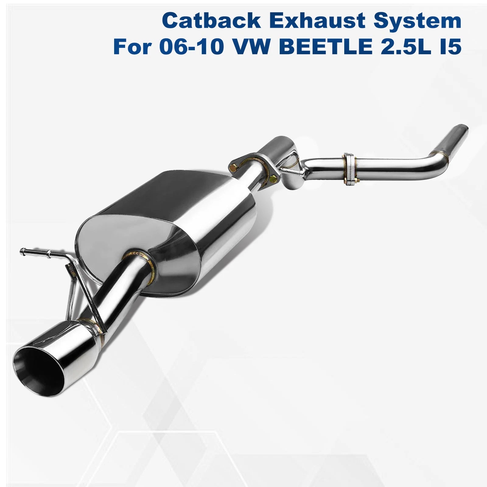 3.5" Oval Muffler Round Tip Catback Exhaust Pipe for VW Beetle (2006–2010)