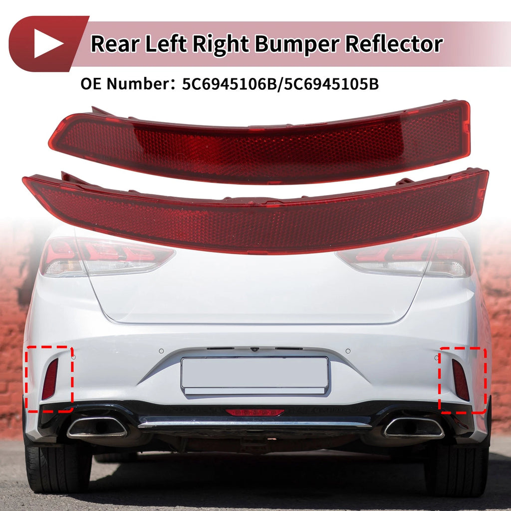 1 Pair Rear Bumper Reflectors No.5C6945106B for Volkswagen Jetta (2015–2018)