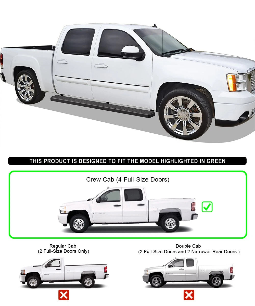 iBoard Running Boards for Chevy Silverado GMC Sierra Crew Cab (2001-2013)