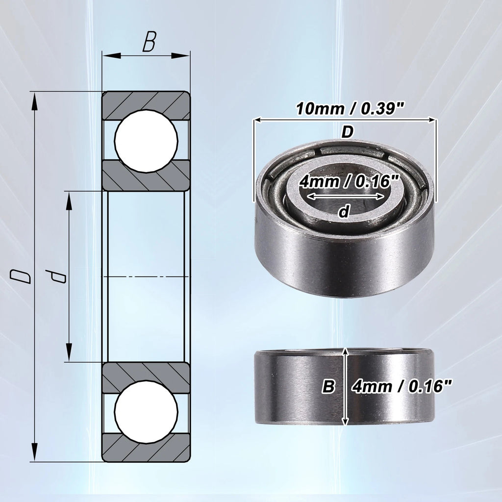 20pcs MR104ZZ Deep Groove Ball Bearings for Various Models (4x10x4mm)