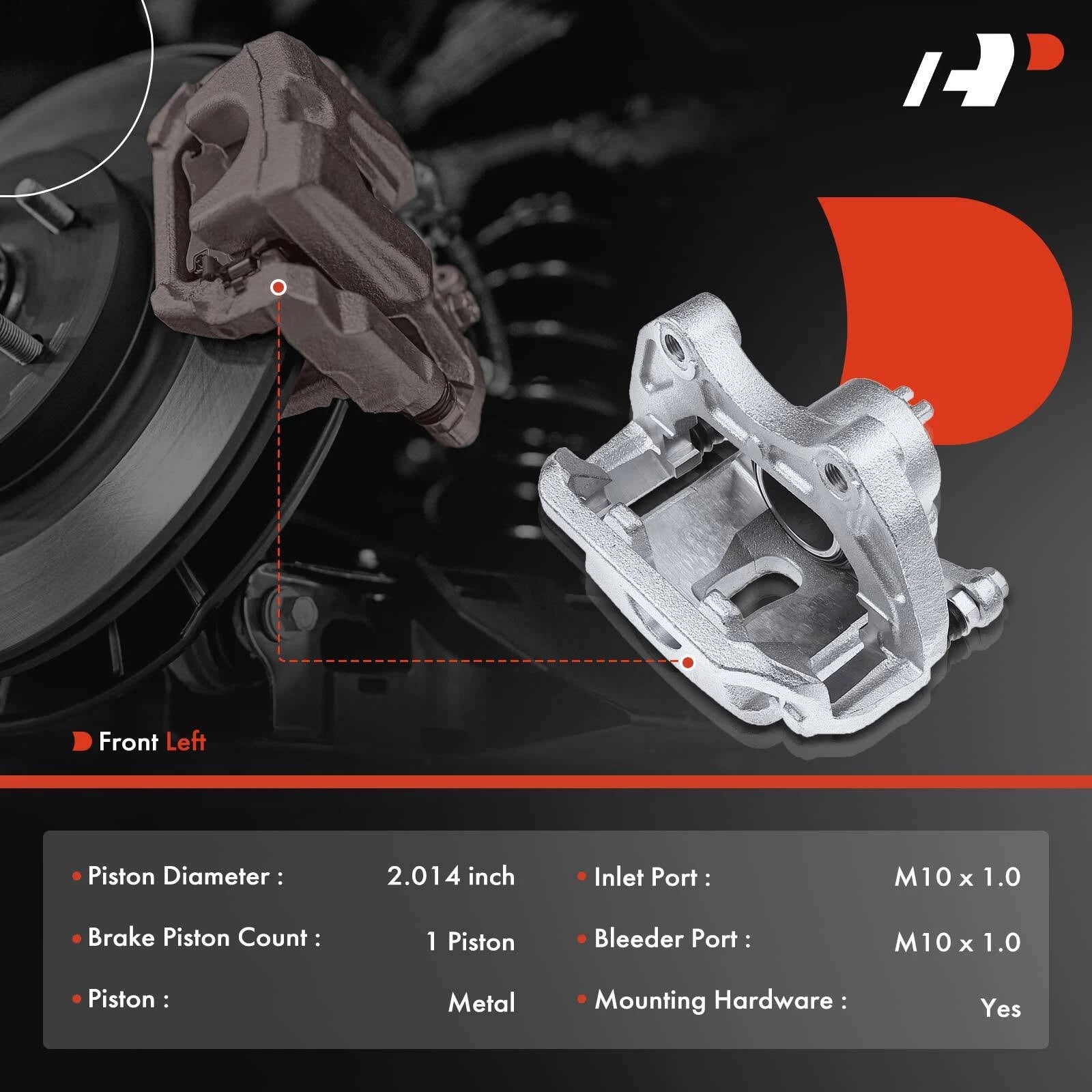Front Left Disc Brake Caliper with Bracket for Nissan Maxima (2003-2008)