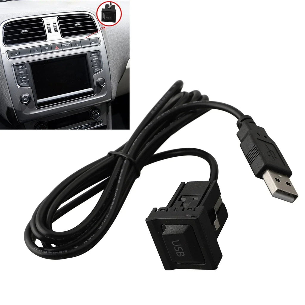 Dual USB Flush Mount Car Dash AUX & USB Port Panel for Easy Installation