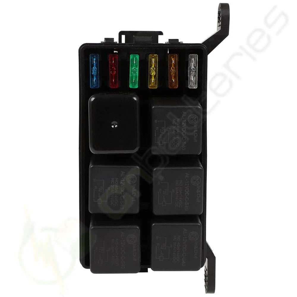 6 Way Relay Box Fuse Block Holder for Universal Car Boat (12V)