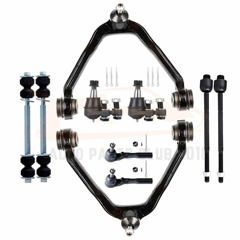 10PC Front Upper Control Arms Tie Rods Kit for Chevrolet Silverado 1500 (1999–2007)