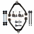 10PC Front Upper Control Arms Tie Rods Kit for Chevrolet Silverado 1500 (1999–2007)