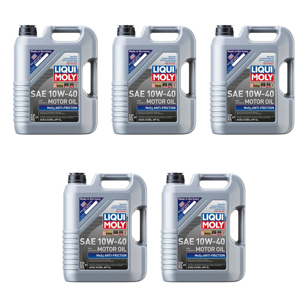 Set of 5 Liqui Moly MoS2 10W-40 Engine Motor Oil (25L)