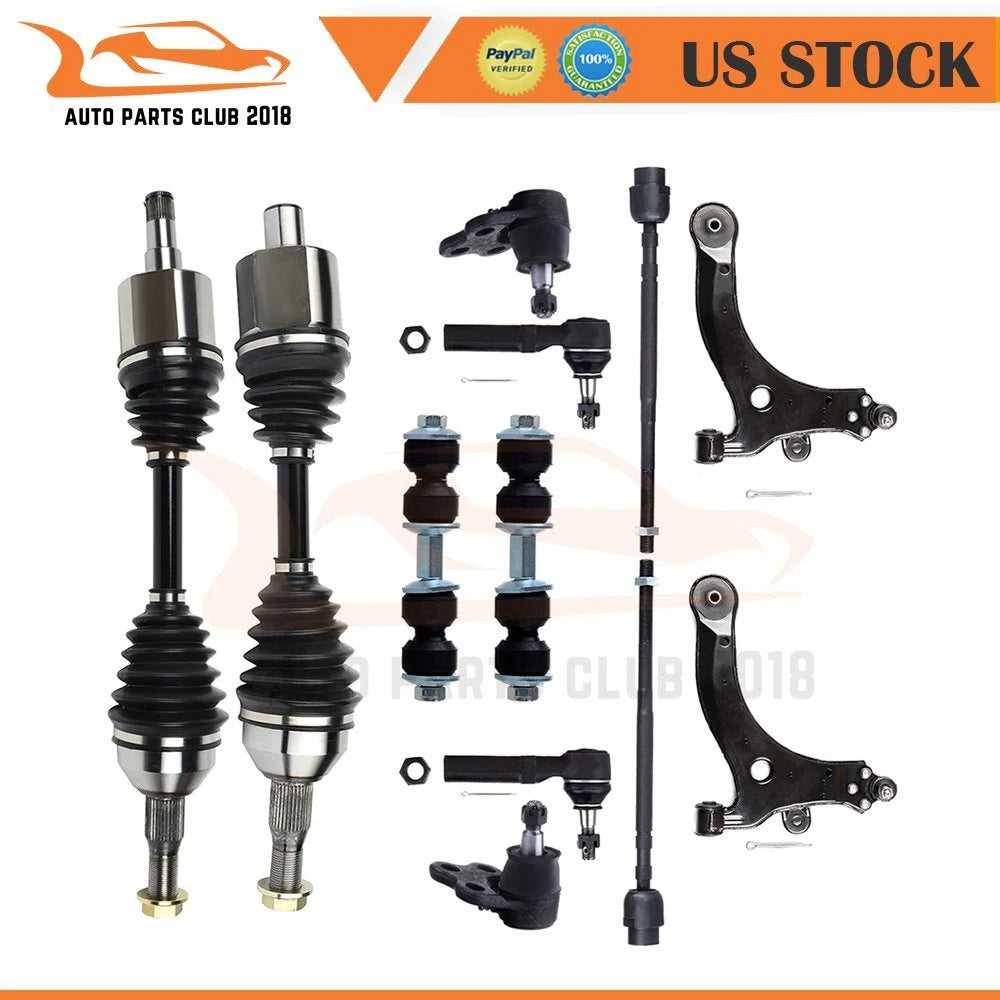 Set of 10 Front Control Arm Tie Rod Ends for Chevrolet Venture (1999–2005)