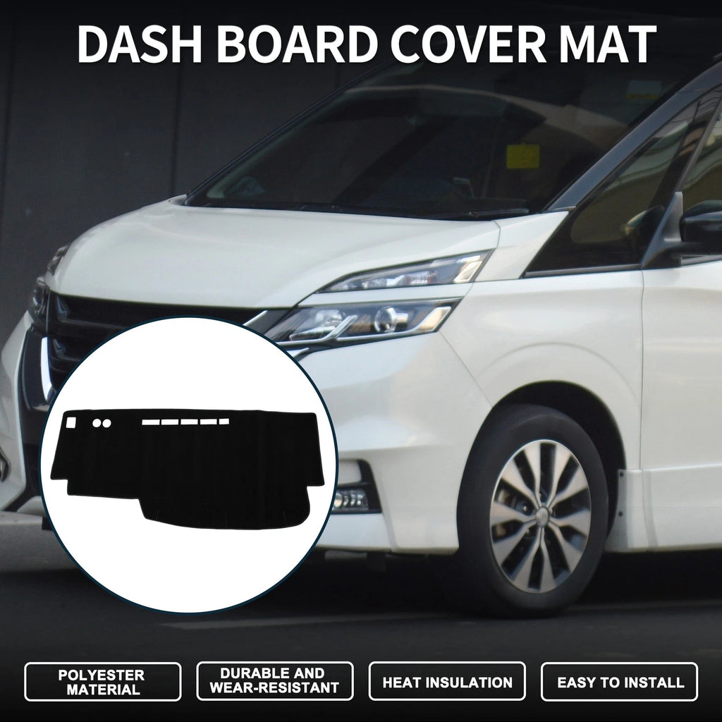 Dashboard Cover Mat for Nissan Serena C25 (2005–2010) Sun Protector Black