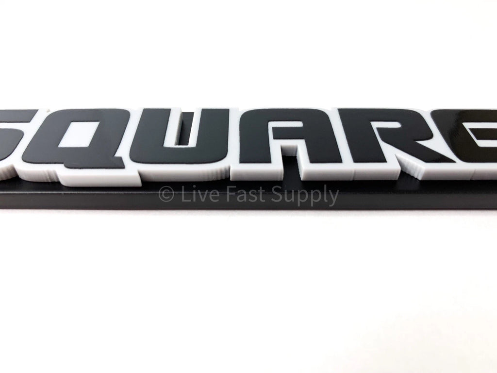 Matte Black License Plate Frame Premium with Gray Outline for Squarebody (1973–1987)