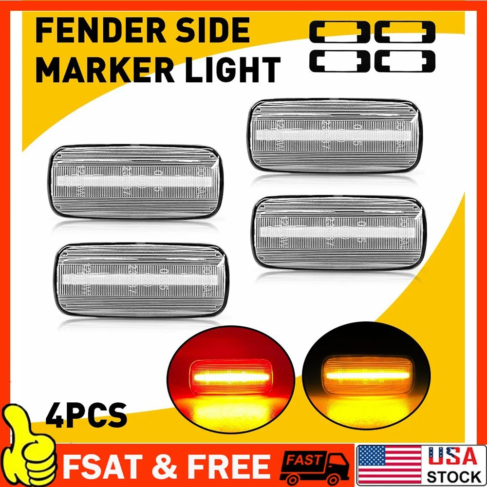 Set of 4 LED Side Marker Lights for Dodge Ram 2500HD 3500HD (2010â2018)