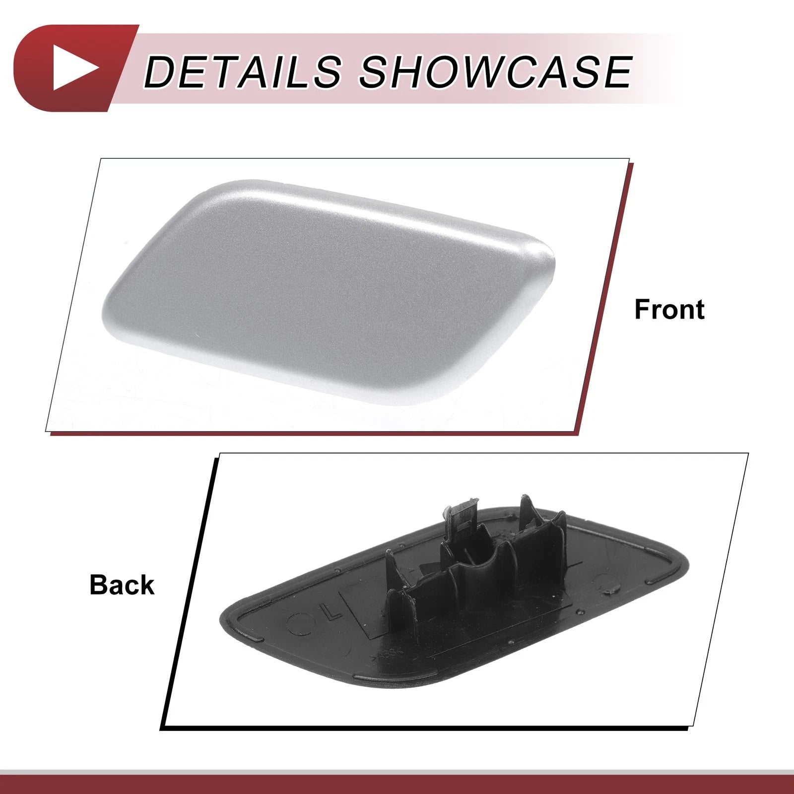 Front Left Washer Nozzle Cover Cap for Subaru Outback (2010–2018) Silver Tone