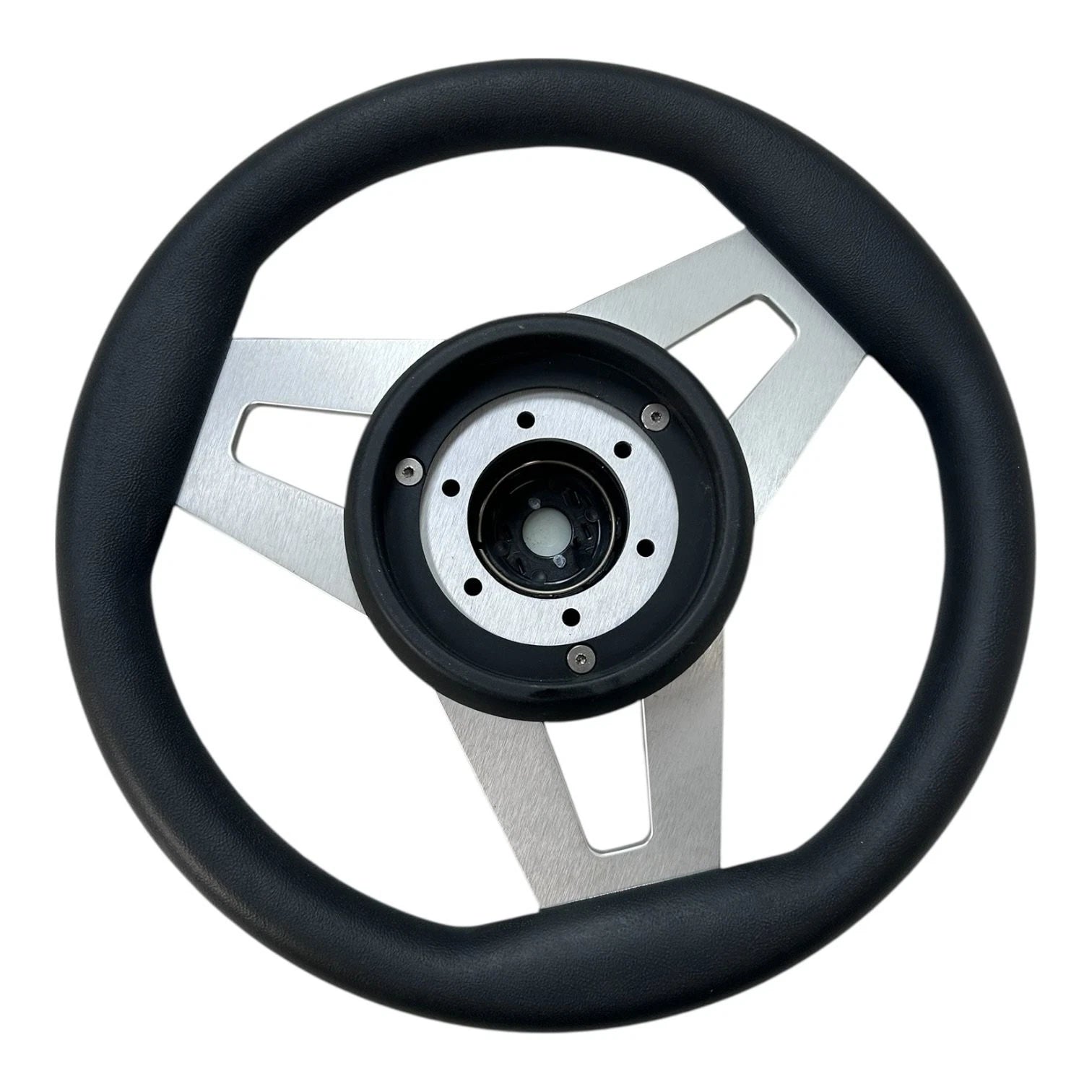 Uflex / Loredan Black & Chrome Aluminum Steering Wheel 13.75" for Universal