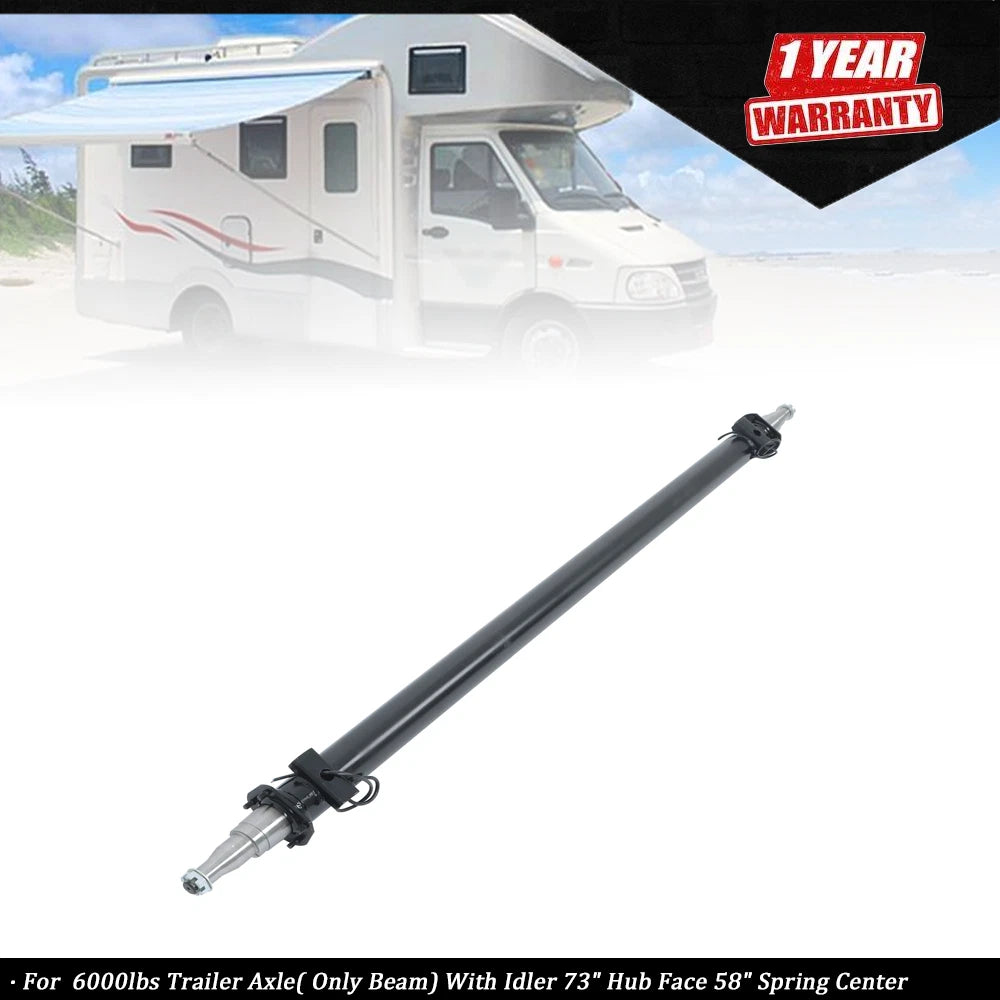 Trailer Axle Beam with Idler for 6" Spring Center (73" Hub Face)