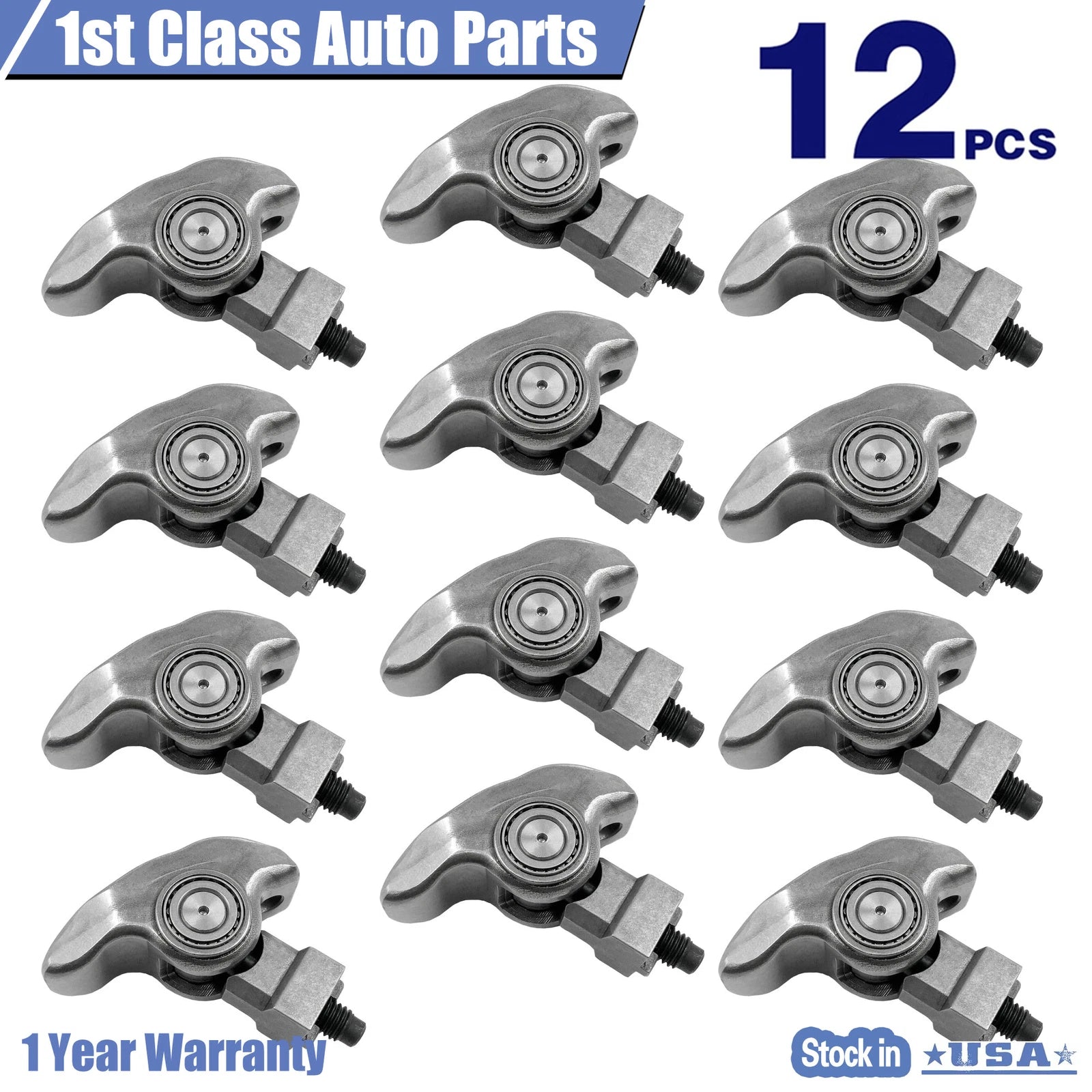 Set of 12 Roller Rocker Arms for Buick Chevrolet Olds Pontiac (3.1L, 3.4L)