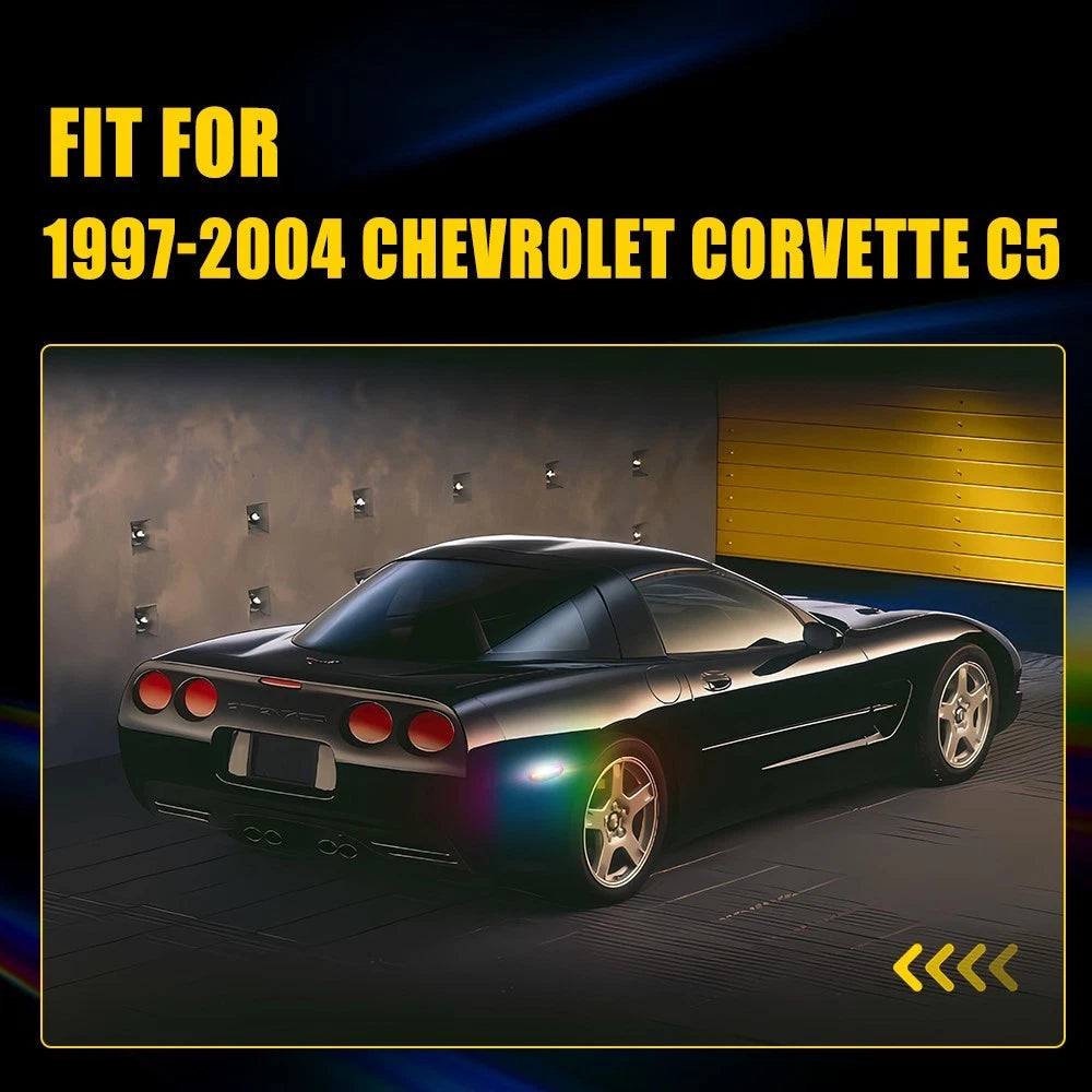 2X Smoked RGB LED Rear Side Marker Lamps for Chevrolet Corvette C5 (1997–2004)