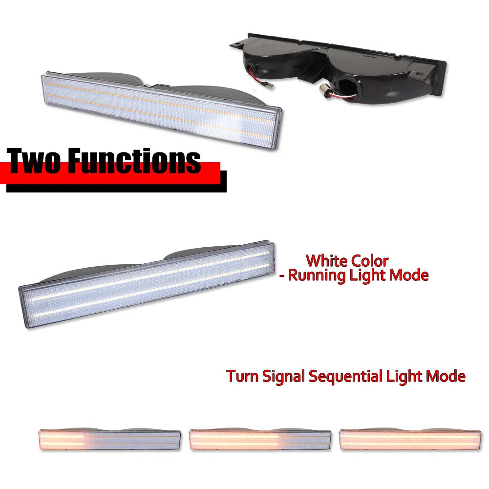 Clear Switchback LED Turn Signal Lights for El Camino Malibu (1982–1987)