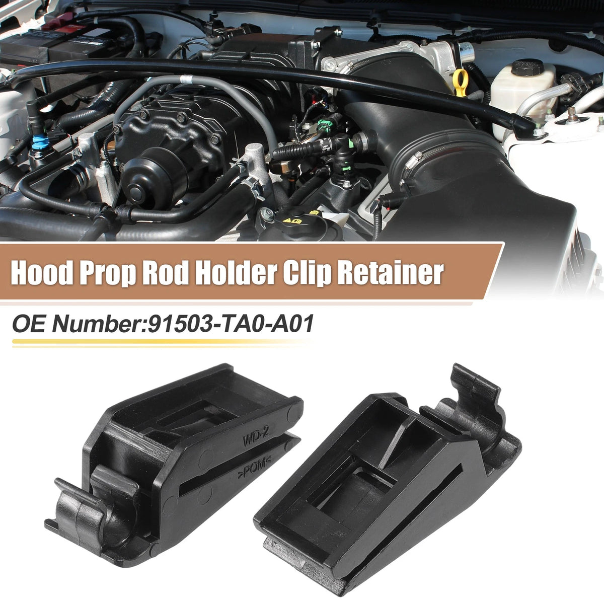 2X Hood Prop Rod Holder Clip Retainer for Honda Accord (2008–2012)