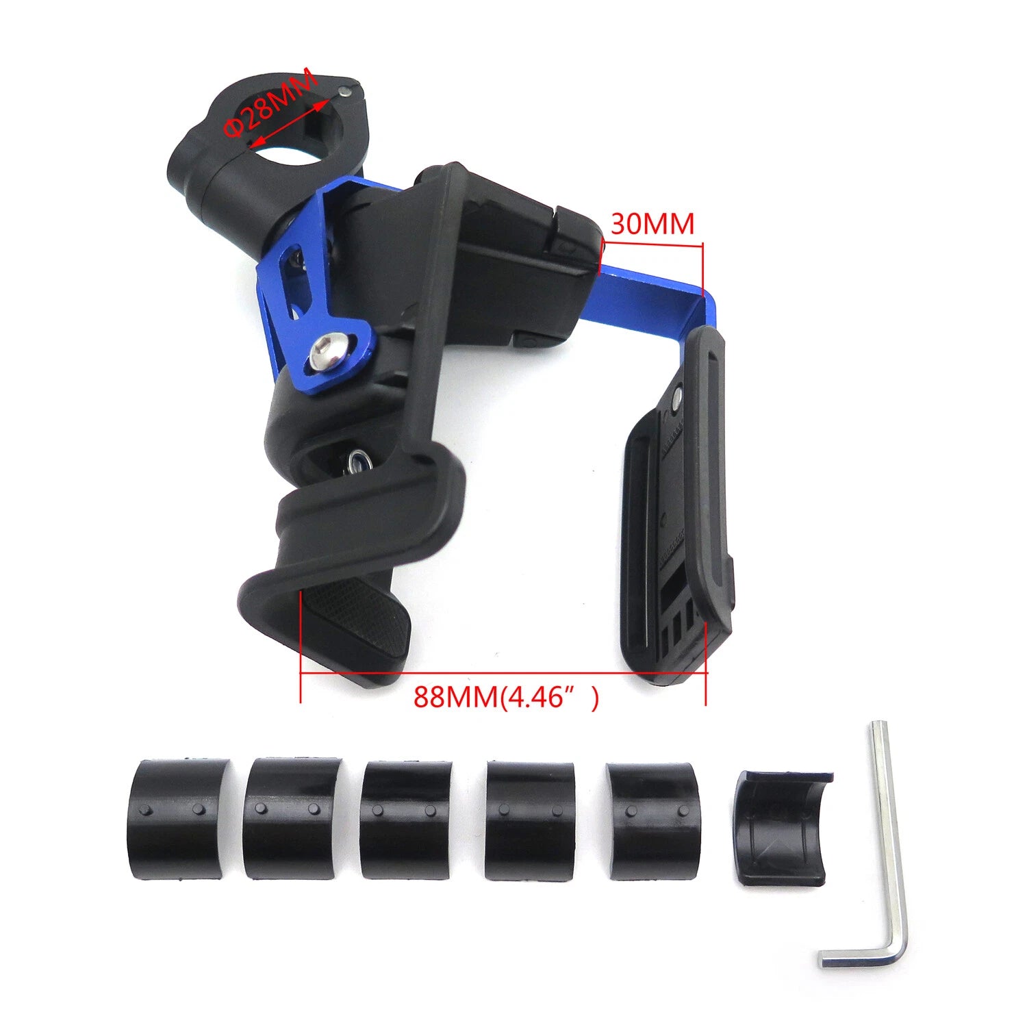 Adjustable Handlebar Cup Holder Mount for Motorcycle Bicycle (22mm, 25mm, 28mm)
