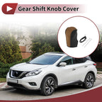 Gear Shift Knob Cover for Nissan Murano (2009–2013) Black Brown Faux Leather