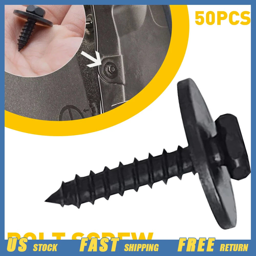 Set of 50 Metal Retainer Clips for Automotive Applications (22mm Length)