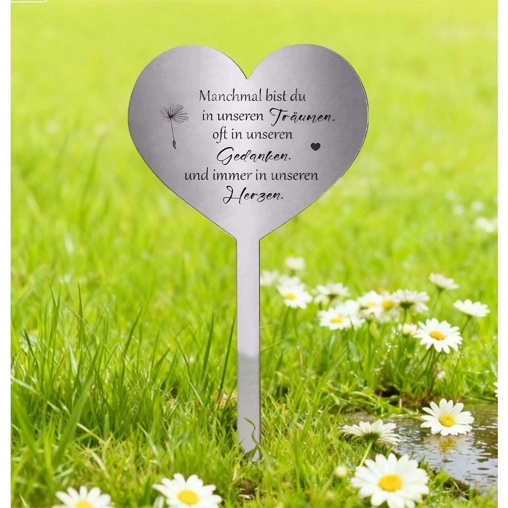 Stainless Steel Heart Shaped Grave Decoration for Loved Ones