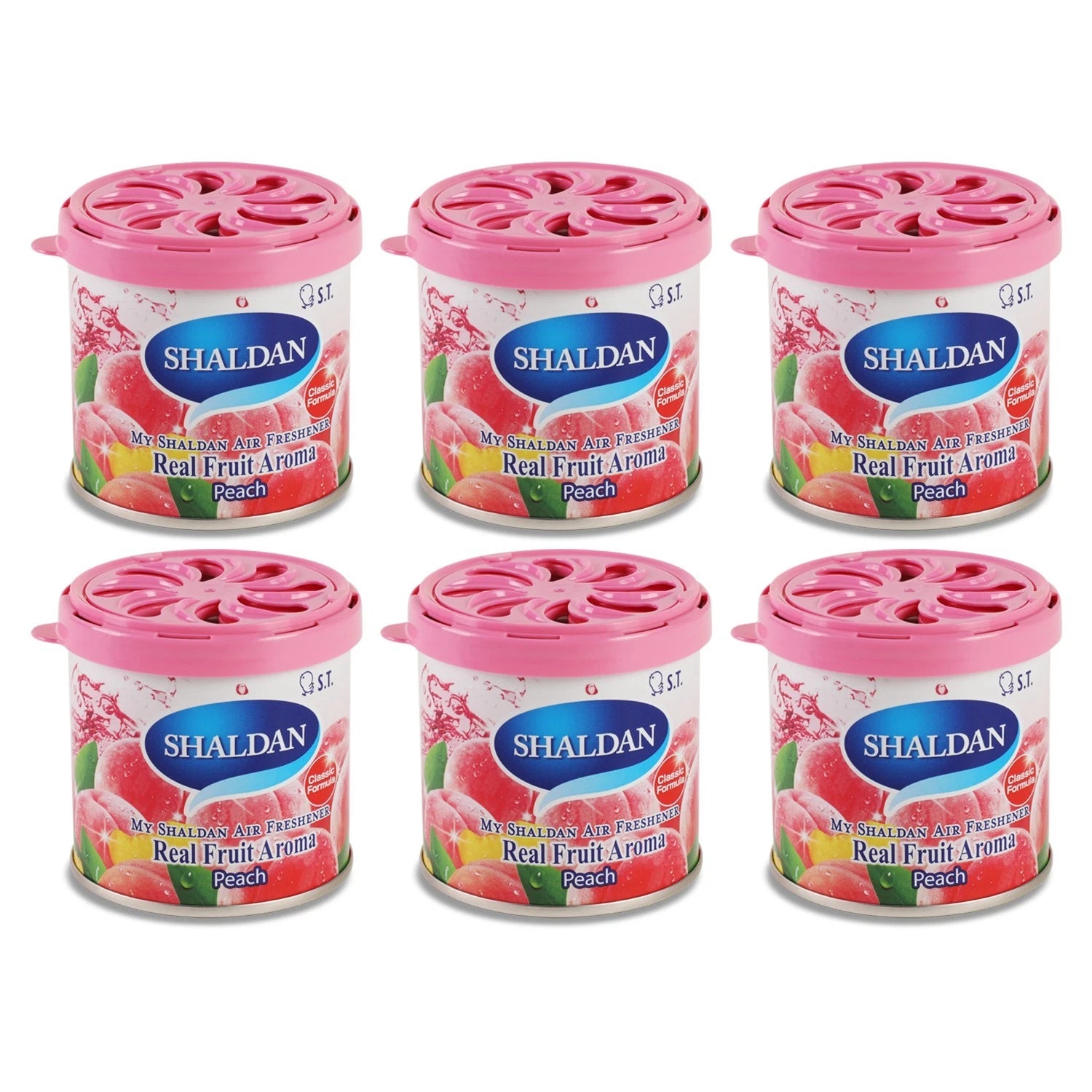 Set of 6 My Shaldan 80g Peach Limonene Gel Air Fresheners