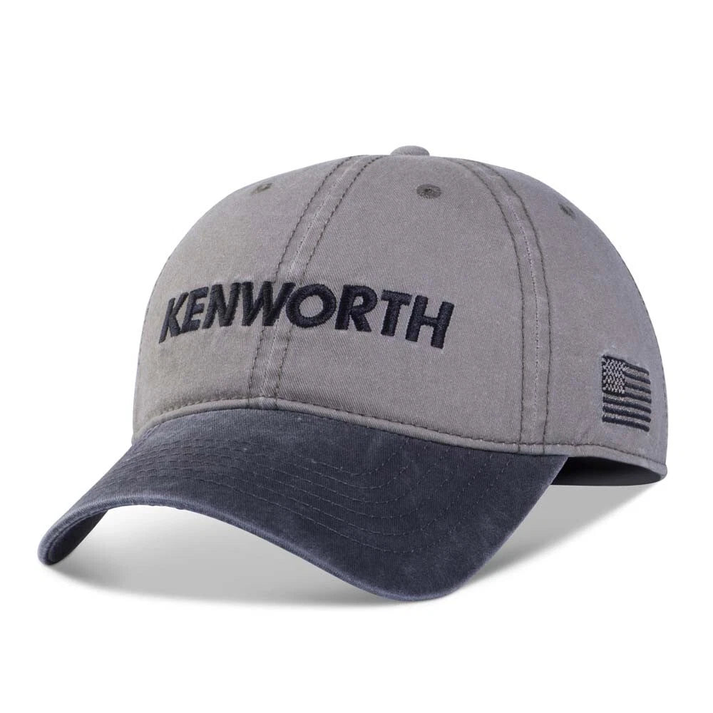Twill Flag Cap for Kenworth Motors Truck (Embroidered Wordmark & USA Flag)