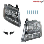 Headlights Pair for Chevy Avalanche/Suburban/Tahoe (2007–2014) Black Halogen