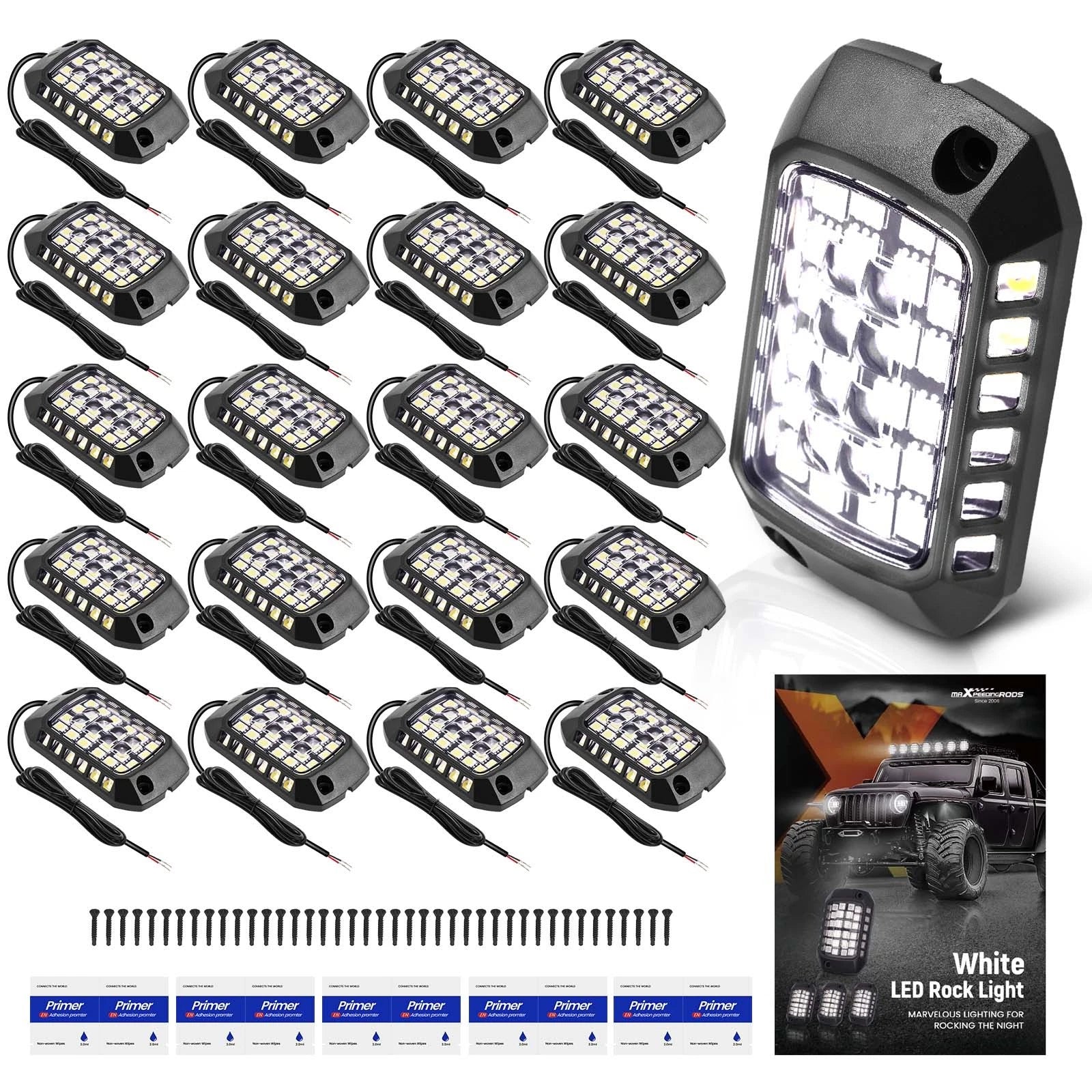 12x White LED Rock Lights for Offroad SUV
