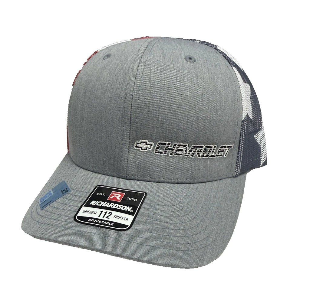 Licensed American Flag Back Trucker Hat Snap Back for Chevrolet (2005–2015)