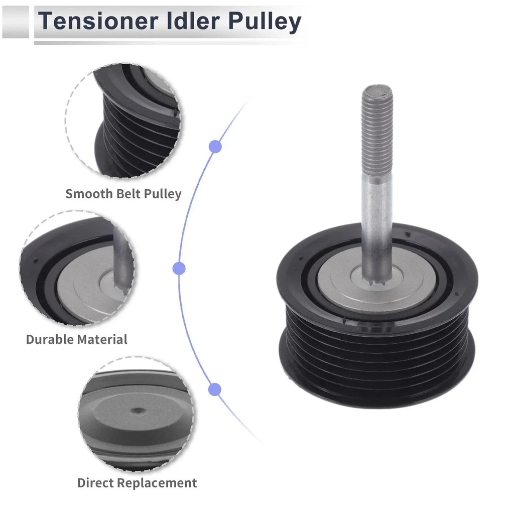 Drive Belt Idler Pulley for Porsche Cayenne (2008-2015) Black 1 x Piece