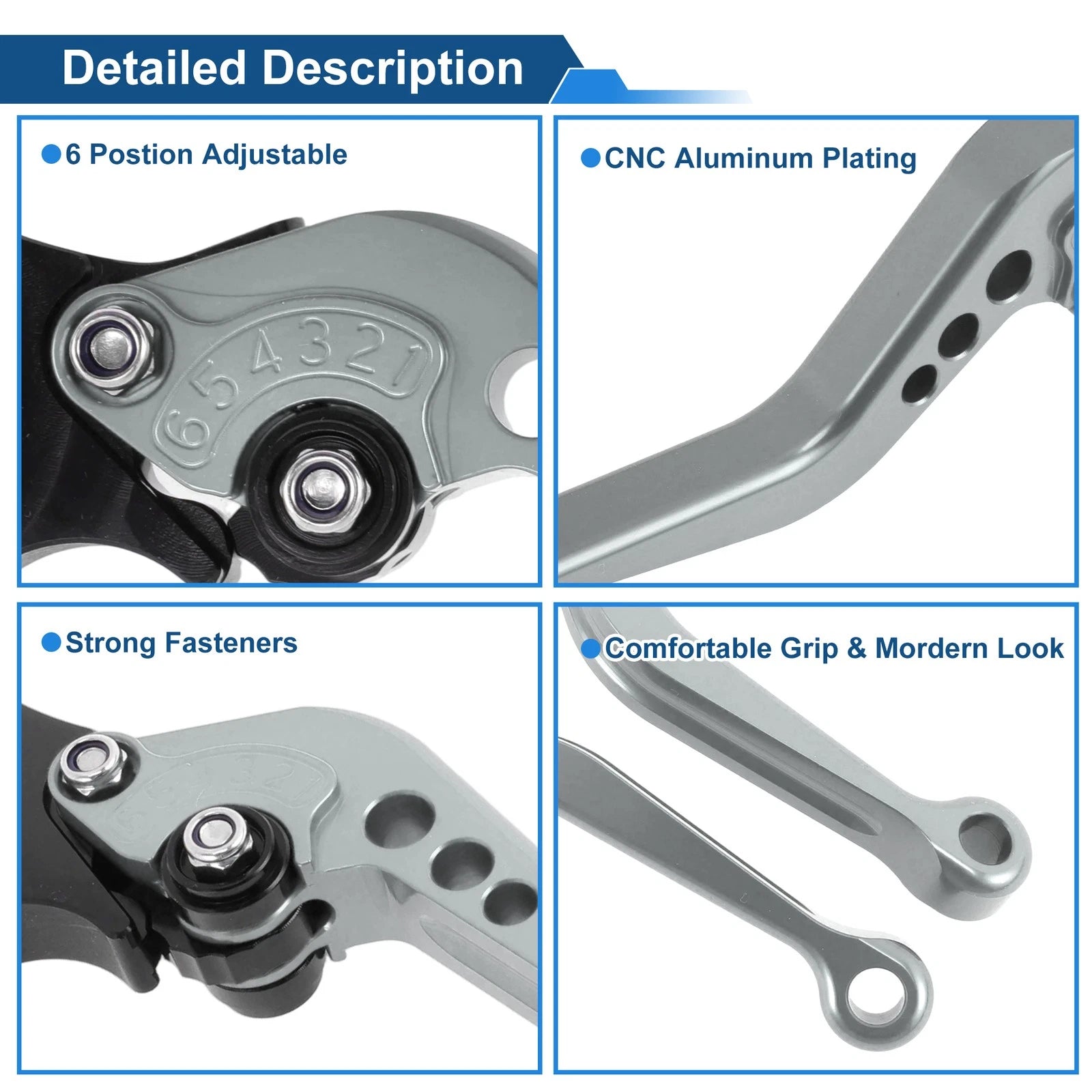 Adjustable Short Brake Clutch Levers for BMW R Nine T (2014–2016) Titanium Tone