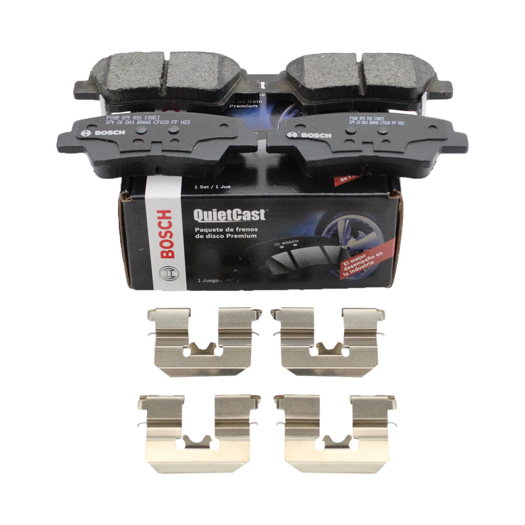 Set of 4 Bosch QuietCast Rear Ceramic Brake Pads for Accent Elantra Coupe Optima Rio