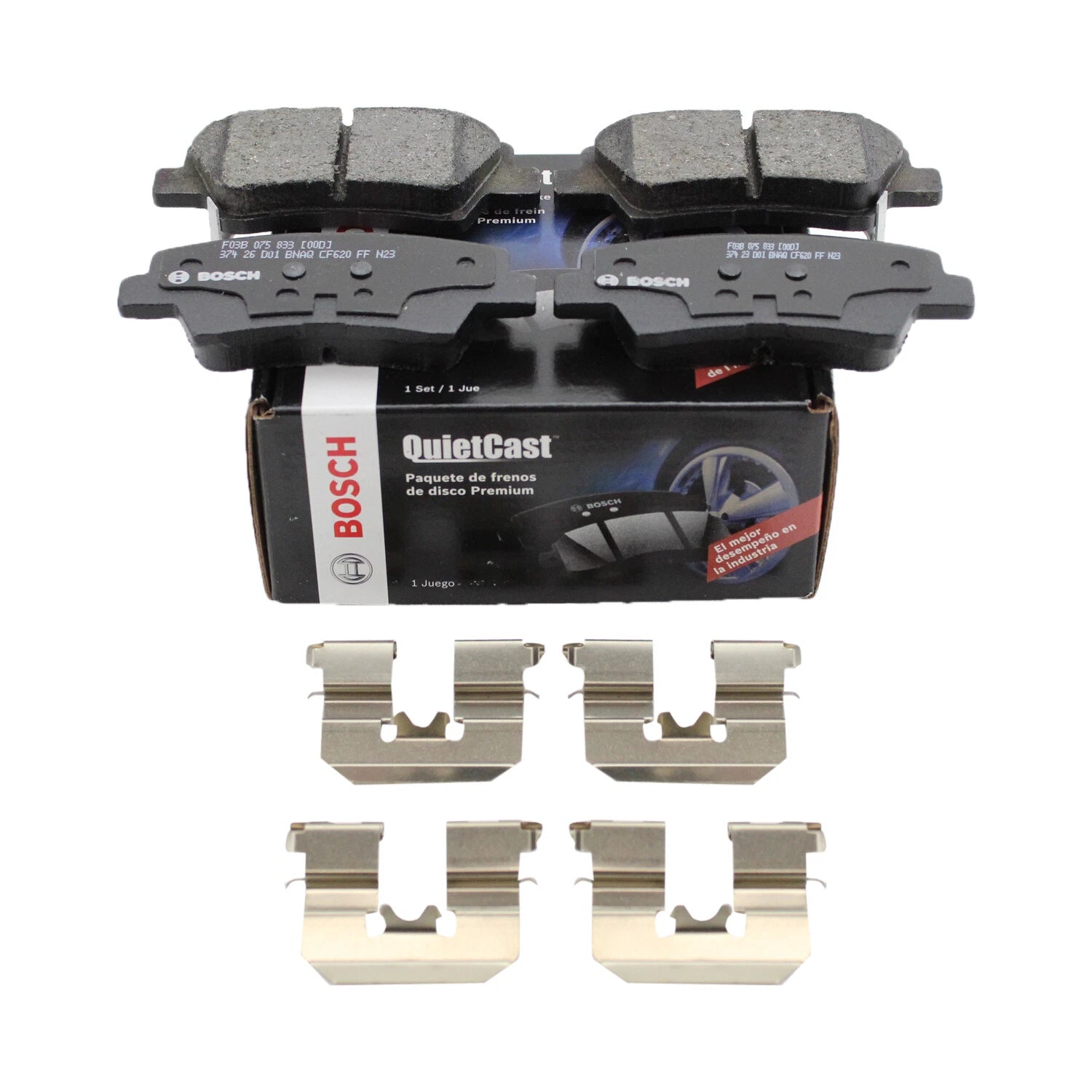 Set of 4 Bosch QuietCast Rear Ceramic Brake Pads for Accent Elantra Coupe Optima Rio