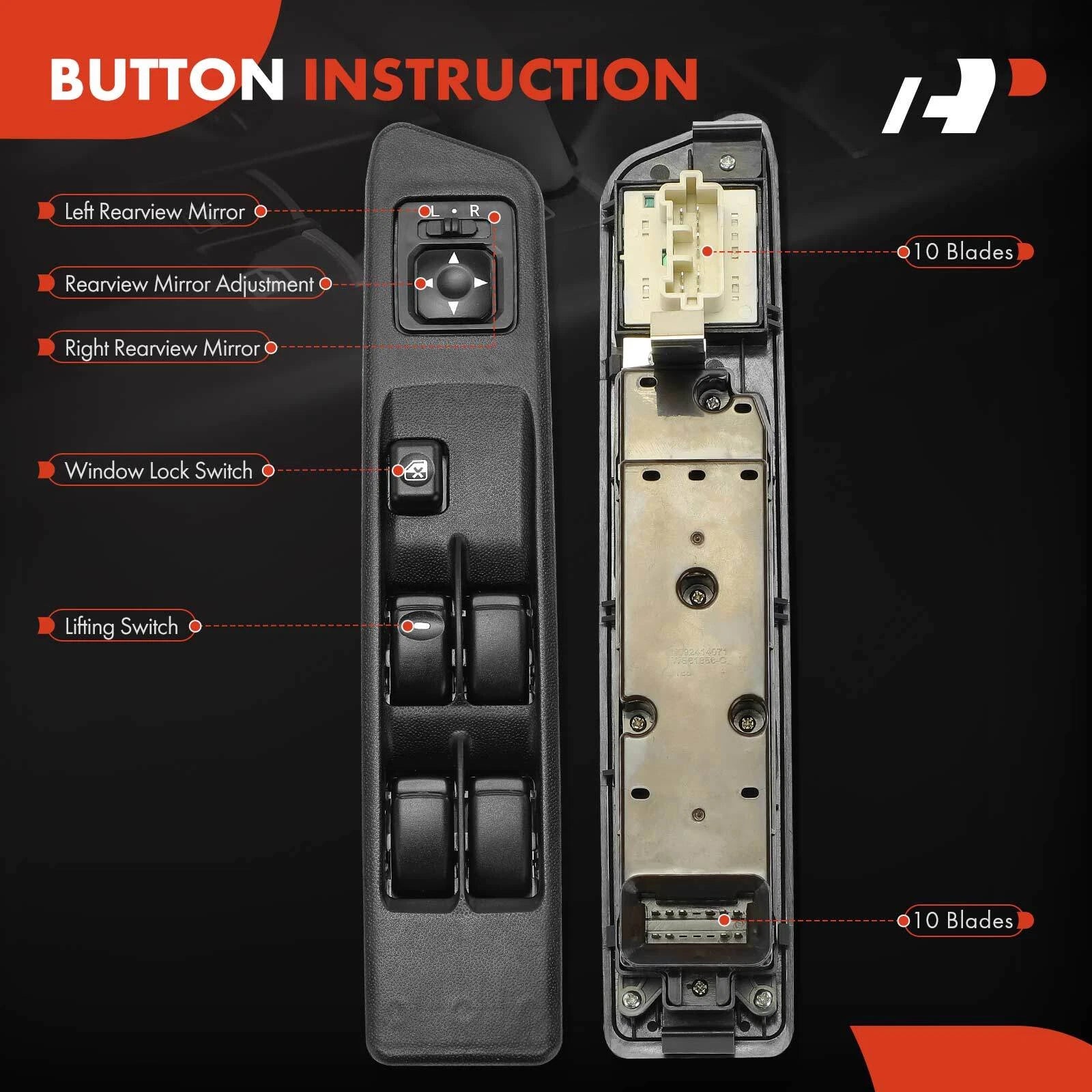 Power Window Switch for Mitsubishi (2010-2010)