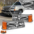 Bumper Lights for Chevrolet Silverado/Avalanche (2003–2007) Chrome Amber