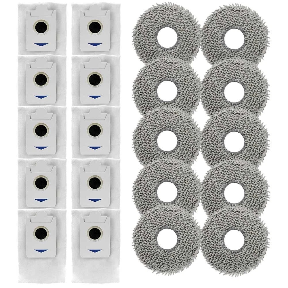 Set of 10 Pet Hair Microfiber Mop Cloths for Ecovacs X5 OMNI X5 PRO