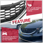 Front Bumper Upper Grille for Honda Civic Sedan (2013–2015) W/Chrome Trim