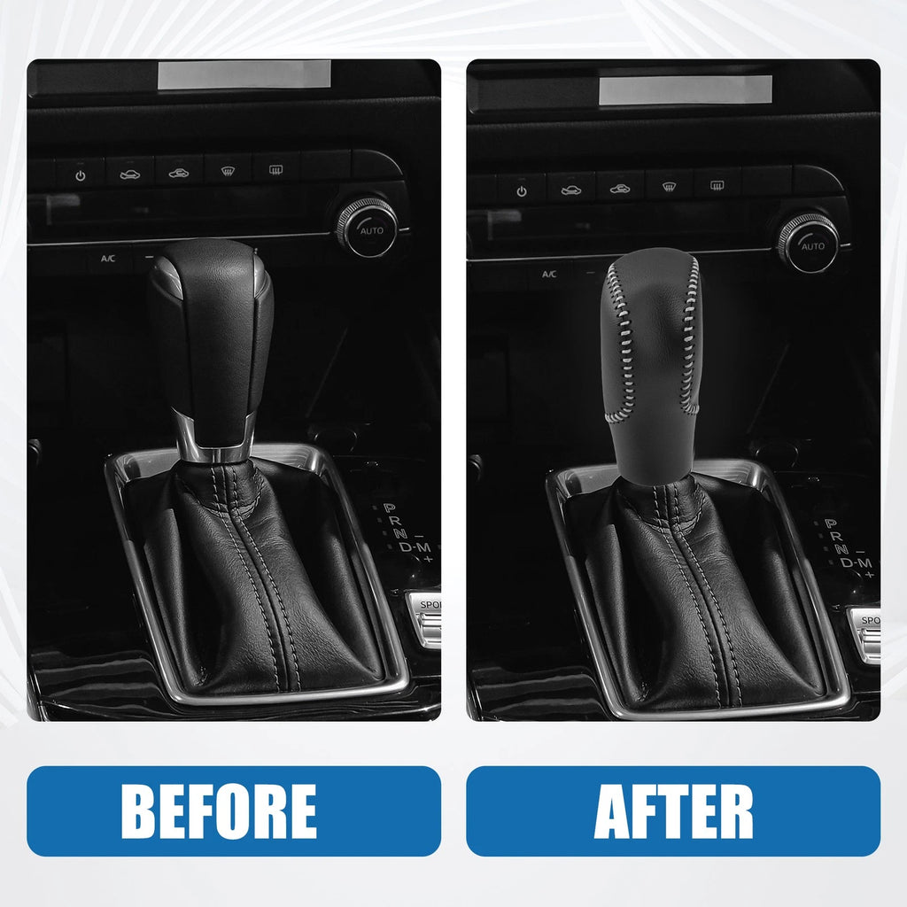 Gear Shift Head Knob Cover for Honda Civic (2022–2023) Black Gray Stitches