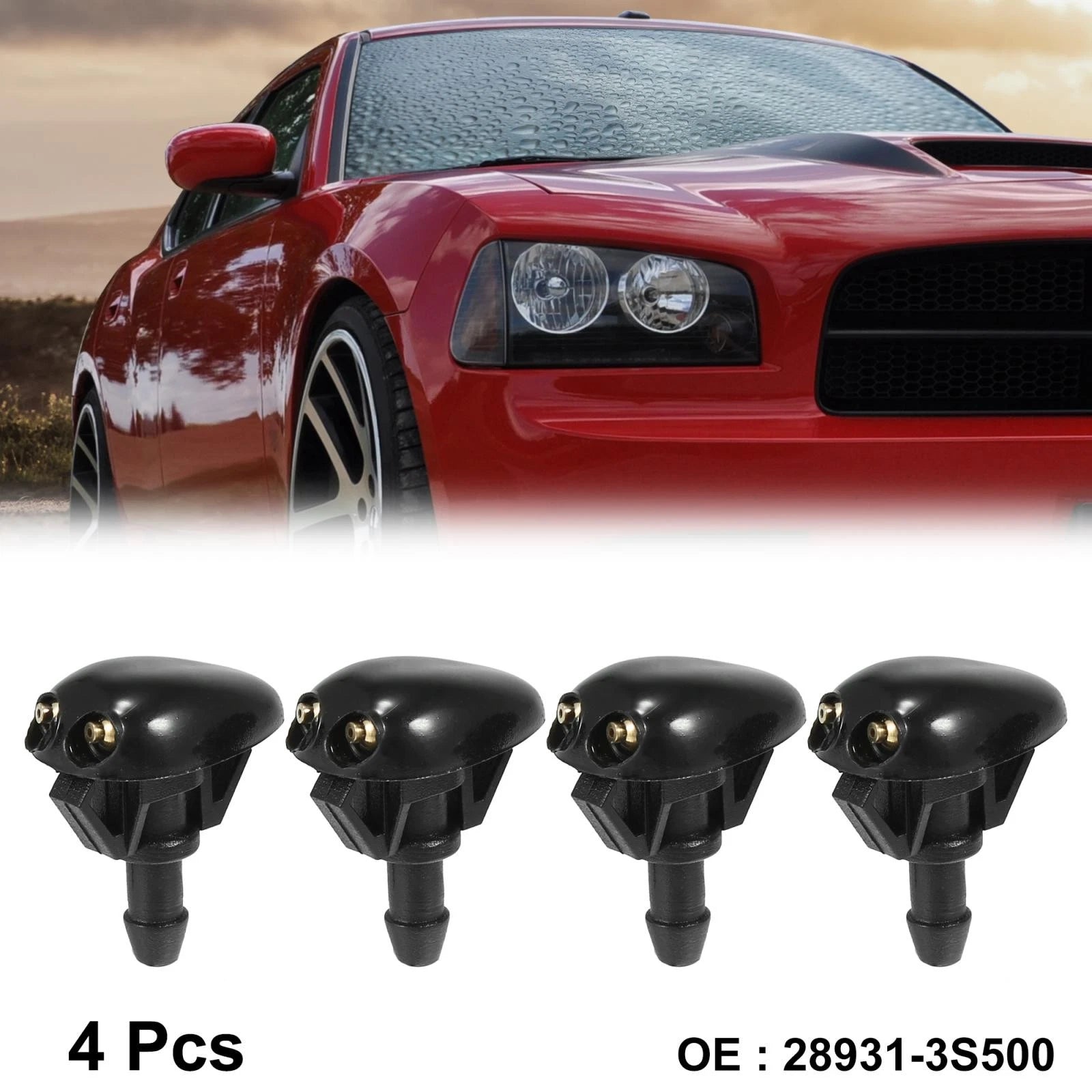 Set of 4 Front Windshield Washer Nozzles for Nissan Frontier (1998–2004) 28931-3S500
