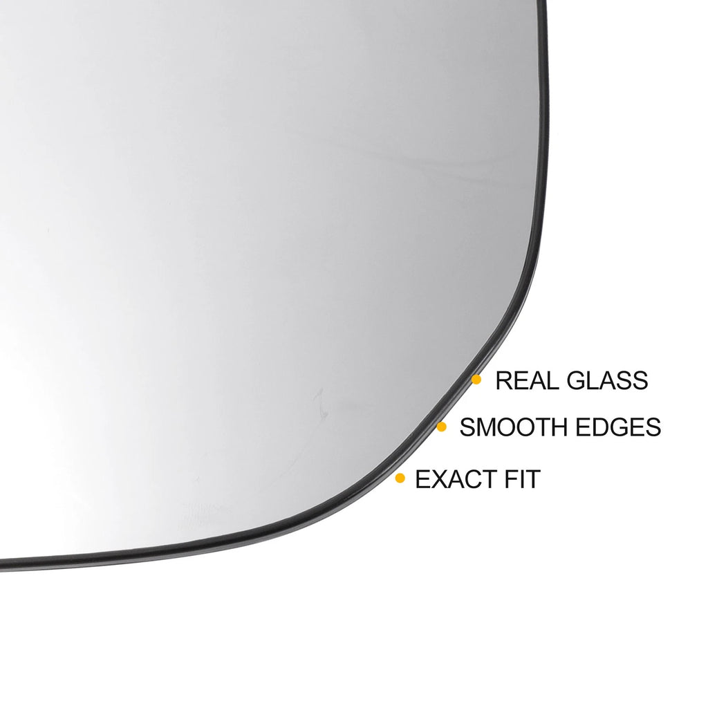 Heated Left Side White Mirror Glass for Hyundai Santa Fe (2013–2016)