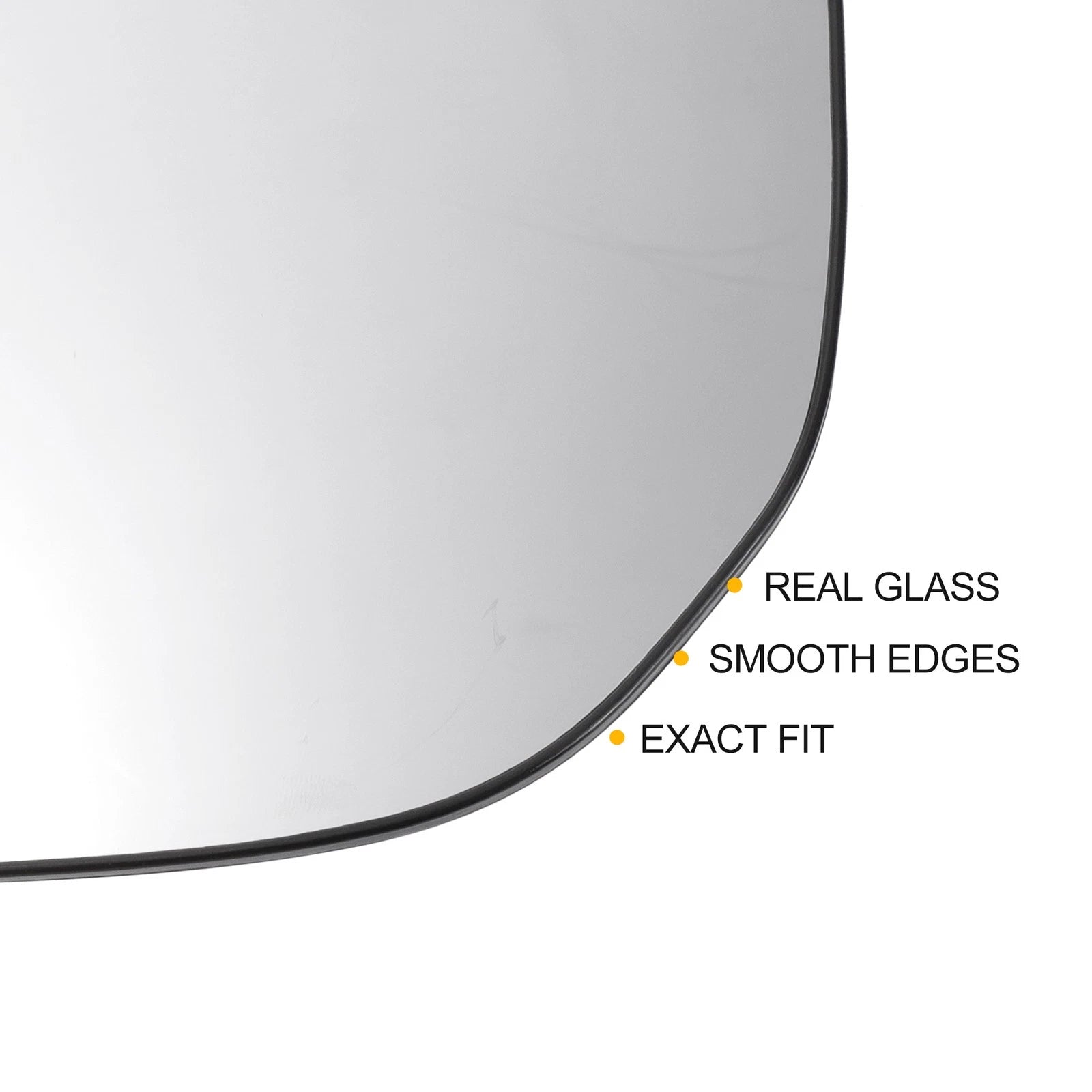 Heated Left Side White Mirror Glass for Hyundai Santa Fe (2013–2016)